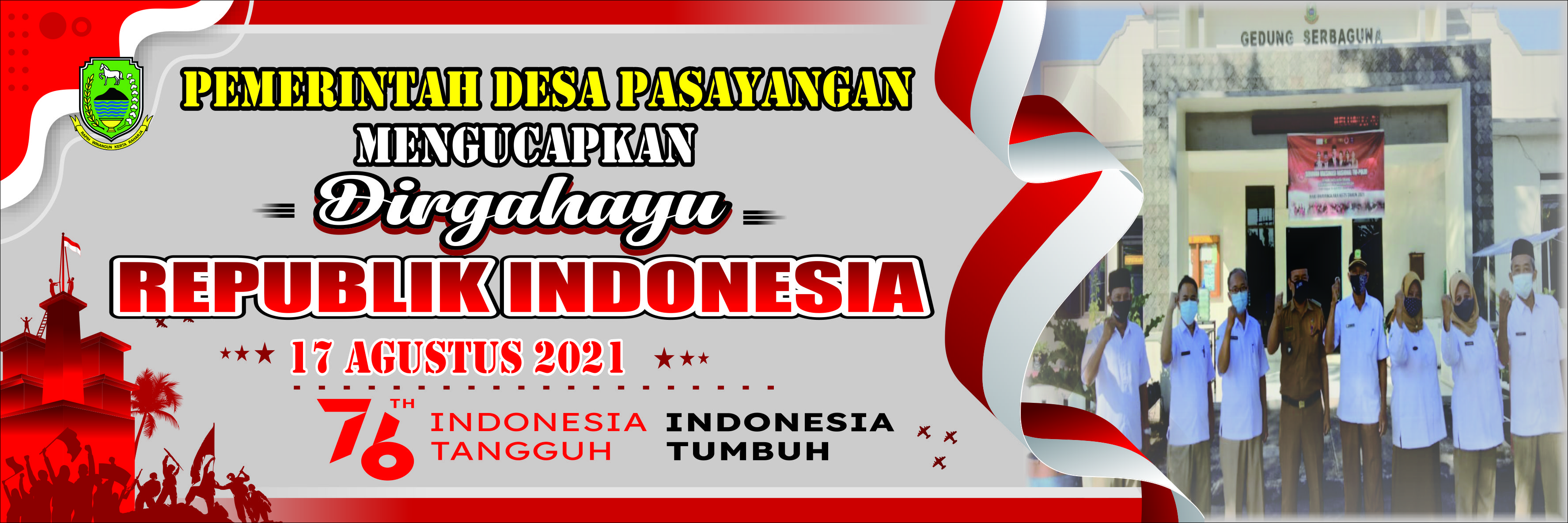 Logo HUT Ke-76 RI, Tema: Indonesia Tangguh, Indonesia Tumbuh | Desa ...